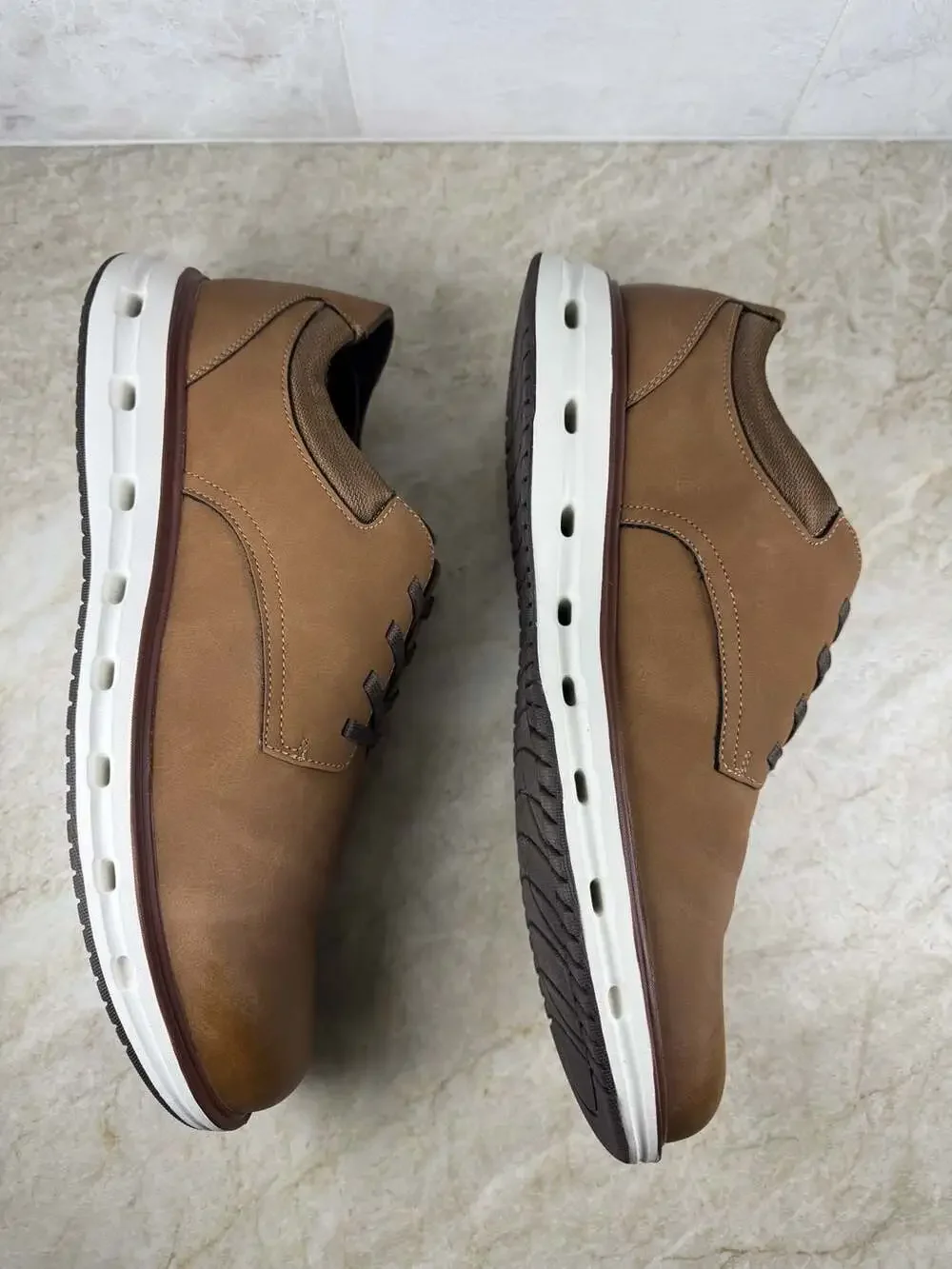 Lands’ End Men’s Sport Oxford Tan Brown Comfort Casual Shoes Size 13 CE20189MT